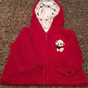 0-3 Months Fuzzy Red Jacket